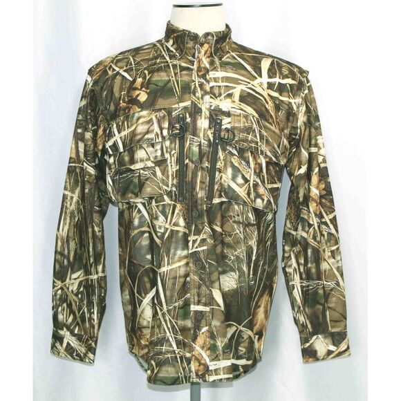 Cabela's Other - Cabelas Hunting Advantage Max-4 HD‎ Camo Waterfowl Button Shirt Mens Size M